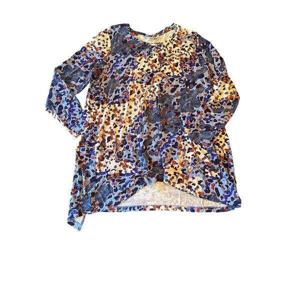 Lori Goldstein Womens XL Multicolor Abstract Print Long Sleeve Top - Picture 1 of 5